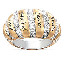 Personalized Mother's Love 18k Gold & Topaz Ring