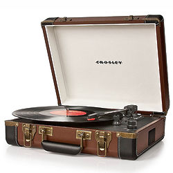 USB Portable Record Turntable in Brown
