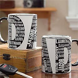 Dad's Repeating Names Personalized Coffee Mug