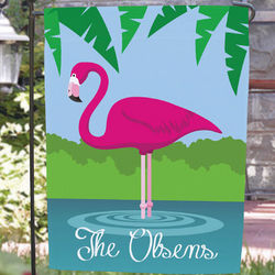 Personalized Pink Flamingo Garden Flag
