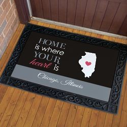 Personalized Where Your Heart Is Doormat