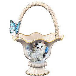 Blue Eyed Beauty Cat Basket Centerpiece