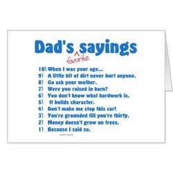Dad's Favorite Sayings Greeting Card