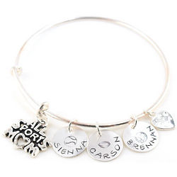 All Sports Mom Personalized Hand-Stamped Bangle Bracelet