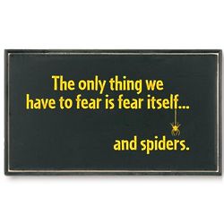 The Only Thing to Fear is Spiders Plaque