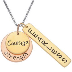 Sterling Silver Fearless, Strength and Courage Pendant