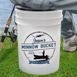 Personalized Fishing Cooler and Bait Bucket Combo
