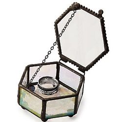 Hexagon Stained Glass Mini Jewelry Box