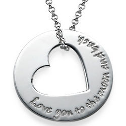 Engraved Cutout Heart Necklace