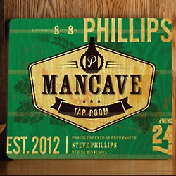 Man Cave Tap Room Personalized Wood Tavern Sign