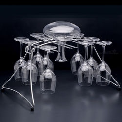 Folding Wine Glass and Decanter Drying Rack