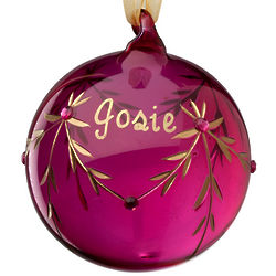 Personalized January Birthstone Glass Ornament