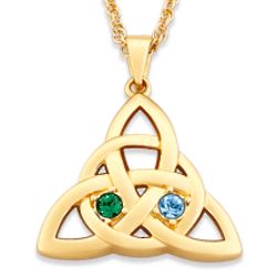 Gold-Plated Celtic Knot Family Birthstone Necklace