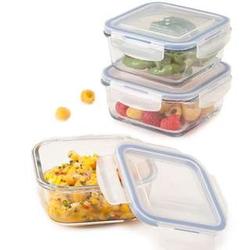 Set of 3 Glass Food Storage Containers