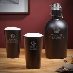 Wax Seal Personalized Stainless Steel Pint Glasses and Growler
