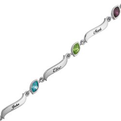 Mothers Marquise Birthstone Name Bracelet