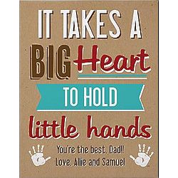 Personalized Big Heart Little Hands Canvas