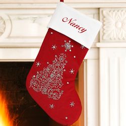 Embroidered Tree Stocking