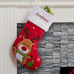 Personalized Reindeer Christmas Stocking