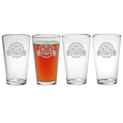 4 Personalized Brewing Co. Pint Glasses
