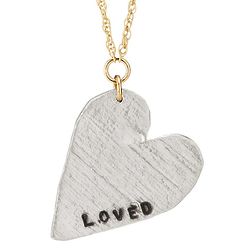 Loved Always Sterling Silver and 14 Karat Gold Necklace