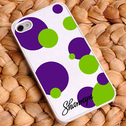 Personalized Bubbles White Trimmed iPhone Case