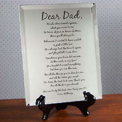 To My Dad Poem Personalized Mirror Plaque with Easel
