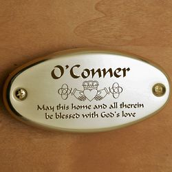 Personalized Claddagh Door Plate