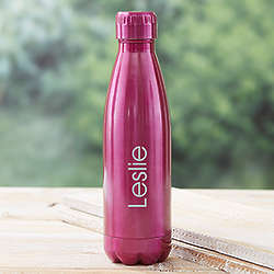 Personalied Pink Stainless Steel 17oz. Water Bottle