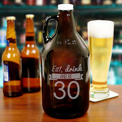 Eat, Drink, and Be Personalized Birthday Growler
