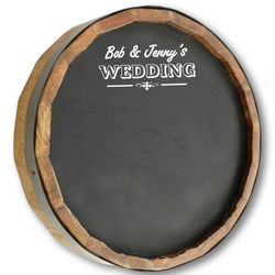 Personalized Wedding Chalkboard Quarter Barrel Sign