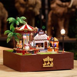 Miniature Playground Carousel Music Box
