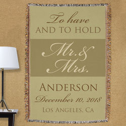 Personalized To Have and To Hold Wedding Afghan