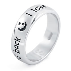 Personalized I Love You to the Moon and Back Sterling Silver Band