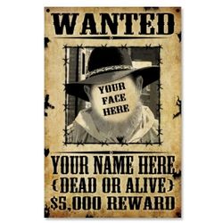 Personalized Wanted Poster Sign