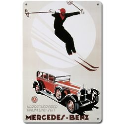 Mercedes Benz Metal Ski Sign