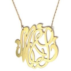 Cutout Gold Monogram Necklace