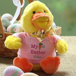 Girl's Personalized My First Easter Duck Stuffed Animal