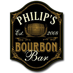 Handcrafted Bourbon Bar Sign