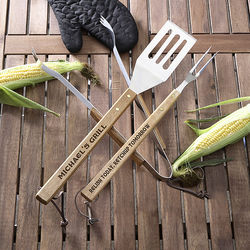 You Name It Personalized BBQ Grill Utensil Set