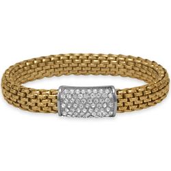14 Karat Gold Plated Stainless Steel Stretch Bracelet