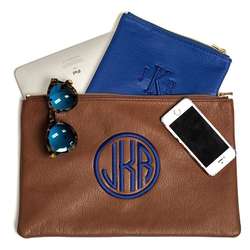 Large Personalized Leather Pouch