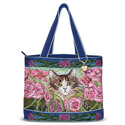 Rosie the Cat Artistic Quilted Tote Bag
