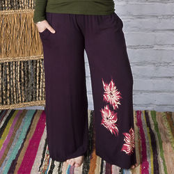 Jai Aster Palazzo Pants with Floral Accent