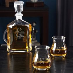 Personalized Love & Marriage Decanter & Glencairn Whiskey Glasses