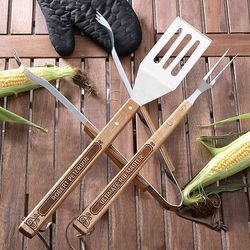 Eat, Drink and BBQ Personalized Grill Utensil Set