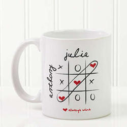 Love Always Wins Personalized Heart Coffee Mug with White Handle