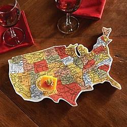 USA Map Platter