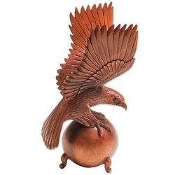 American Bald Eagle Hand Carved Wood Sculpture