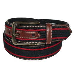 Boy's Leather and Fabric Inlay Casual Belt